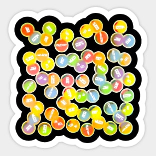 RV Colored Bubbles - Big Bright, Retro Style Dots Sticker
